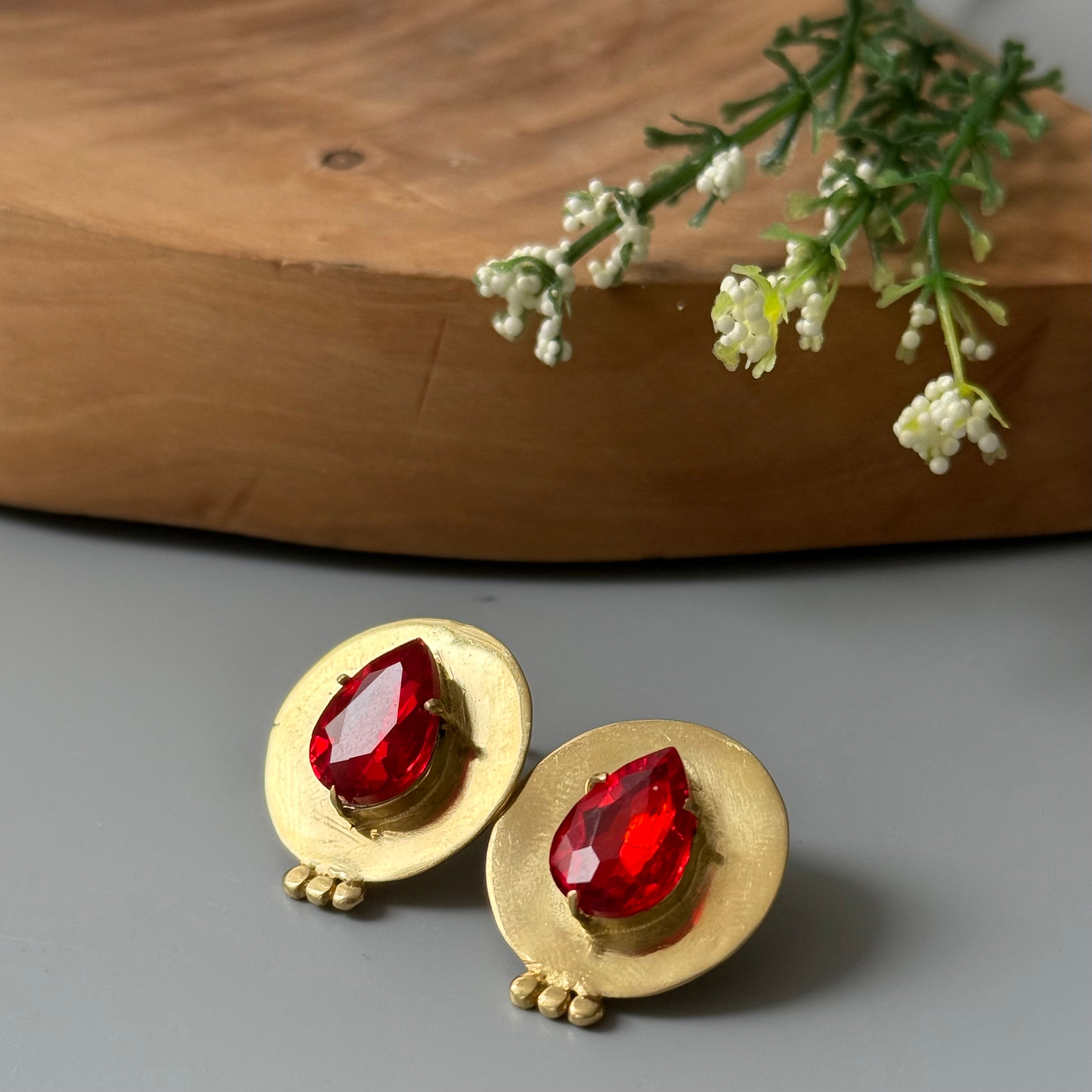 Handmade Brass Earrings with Minimal Design