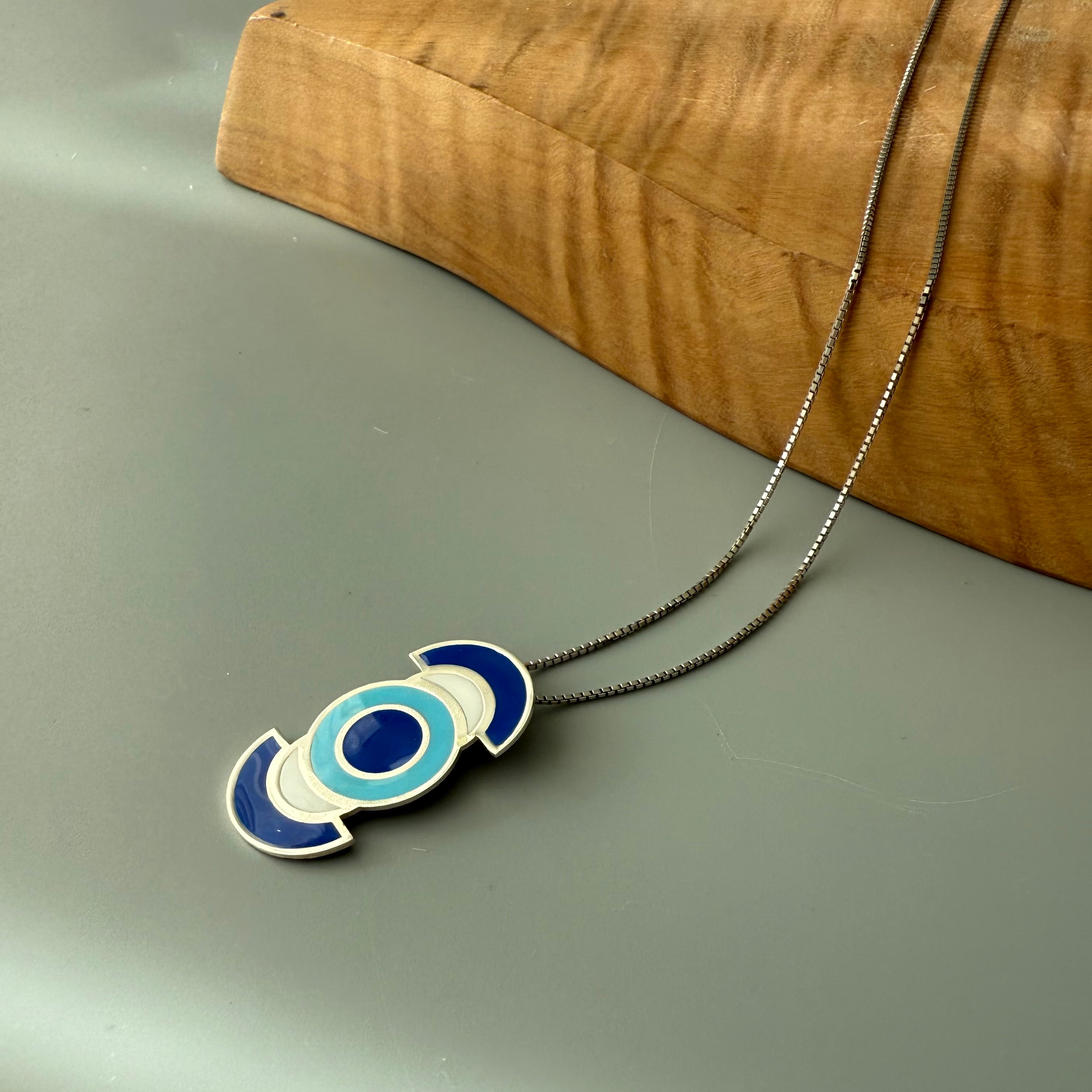 Handmade Minimal Silver Evil Eye Necklace