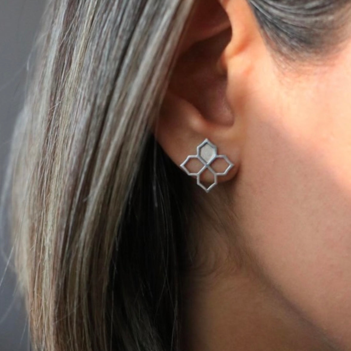 Handmade Silver Asymmetric Tiny Earrings